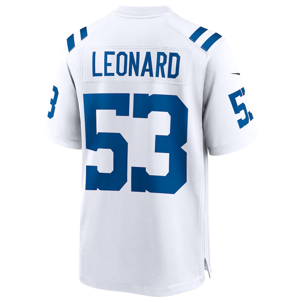 IN.Colts #53 Shaquille Leonard Player White Home Game Football Jerseys
