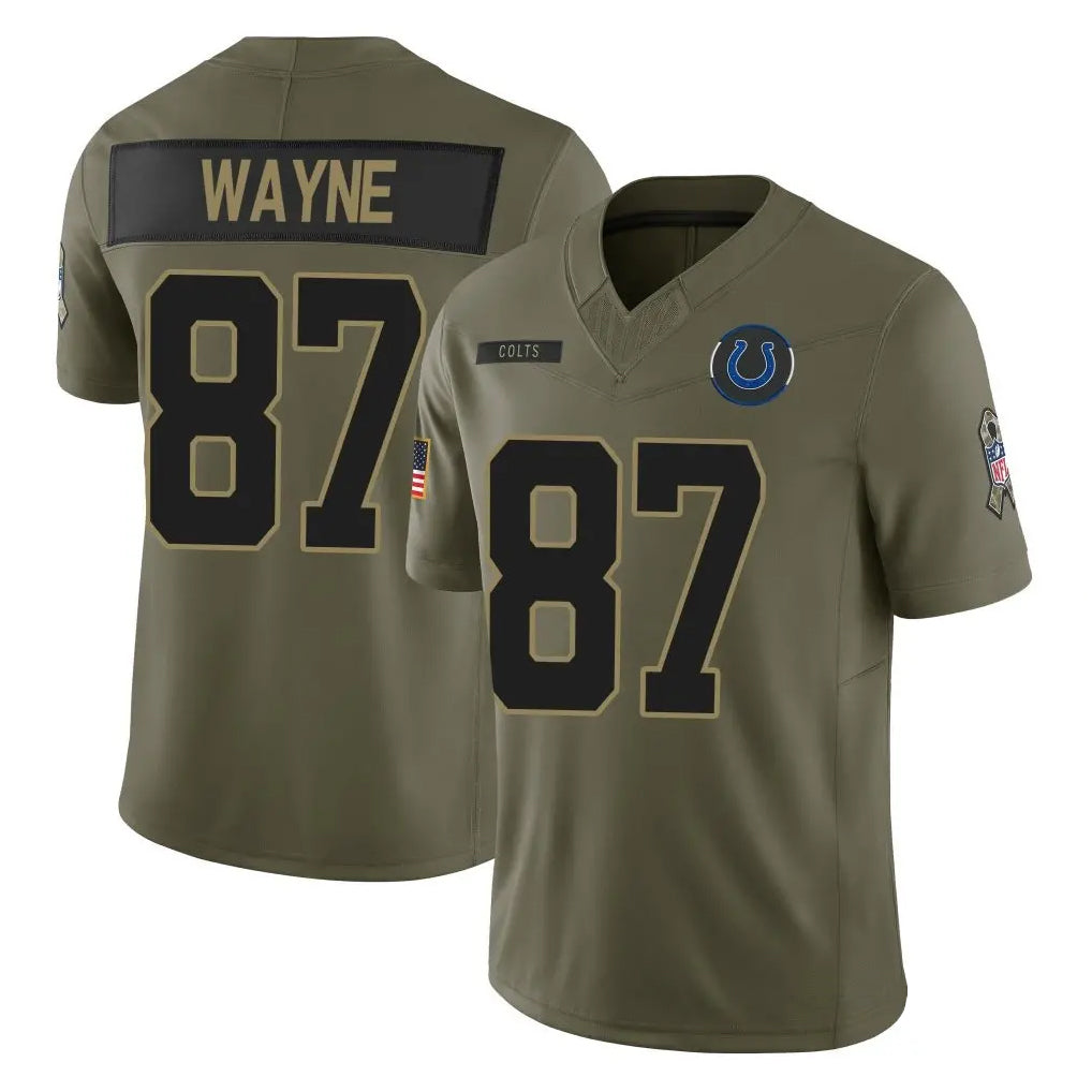 IN.Colts #87 Reggie Wayne Player Salute to Service Limited Olive Football Jerseys