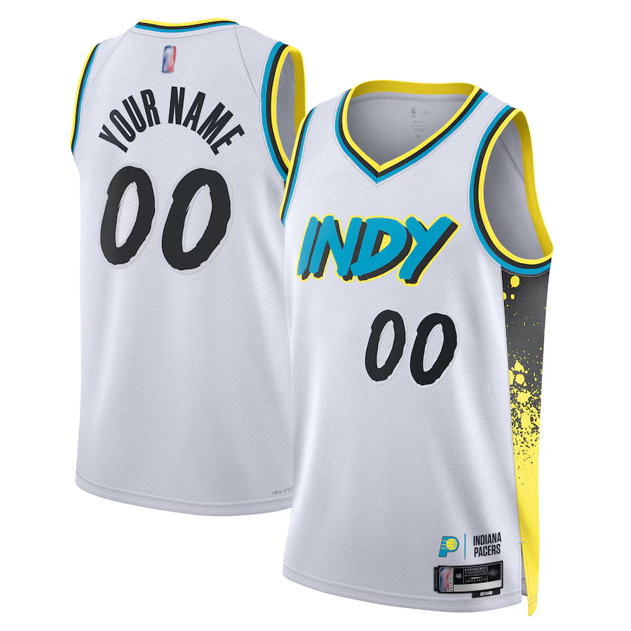 IN.Pacers Blank Player White Custom Swingman City Edition Basketball Jerseys