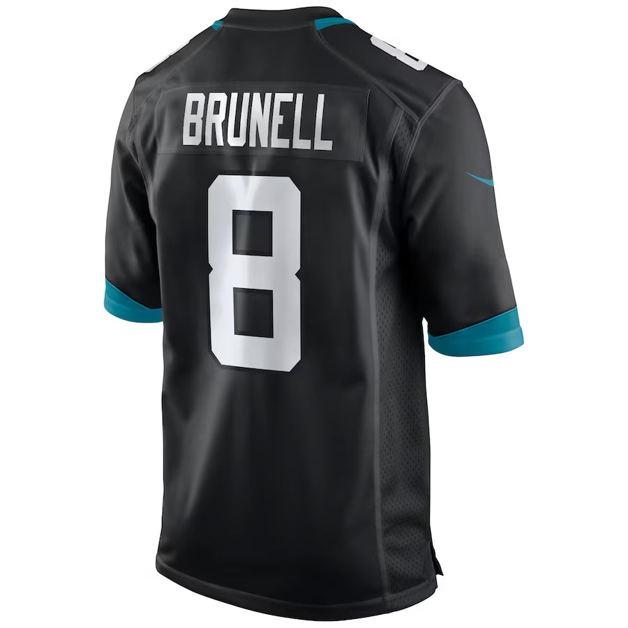 J.Jaguars #8 Mark Brunell Player Black Alternate Game Football Jerseys