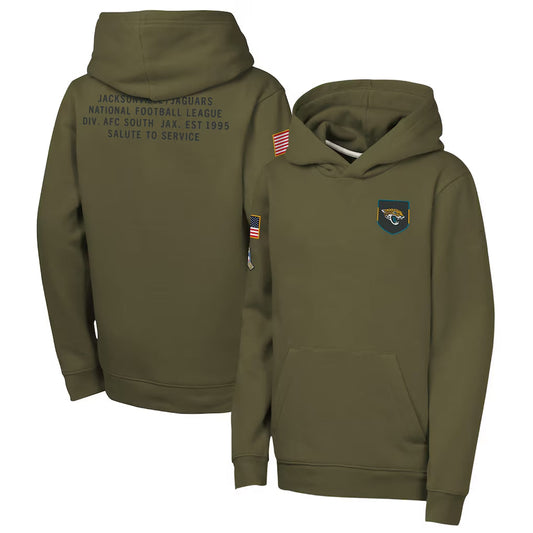 J.Jaguars Player Olive Salute to Service Club Fleece Hoodie Football Jerseys