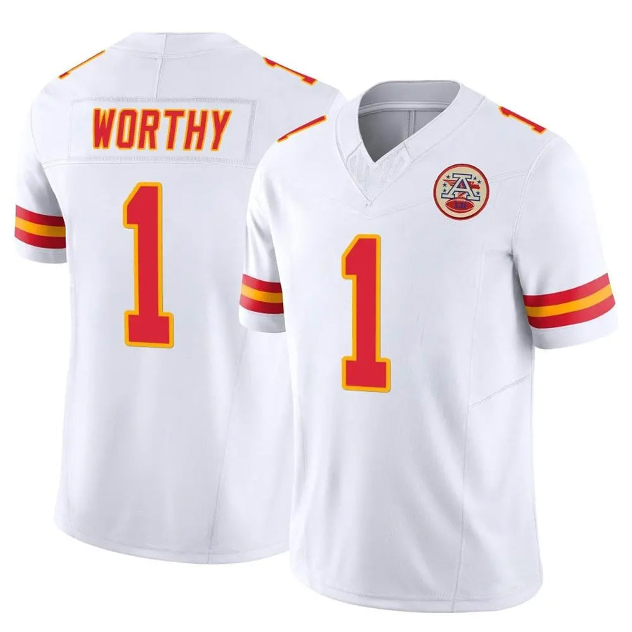 KC.Chiefs #1 Xavier Worthy Player White Vapor F.U.S.E. Limited Stitched Football Jerseys