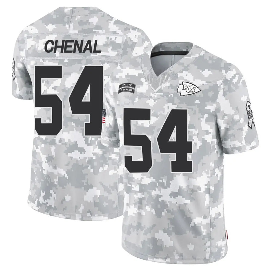KC.Chiefs #54 Leo Chenal Player Arctic Camo Salute to Service Limited Football Jerseys