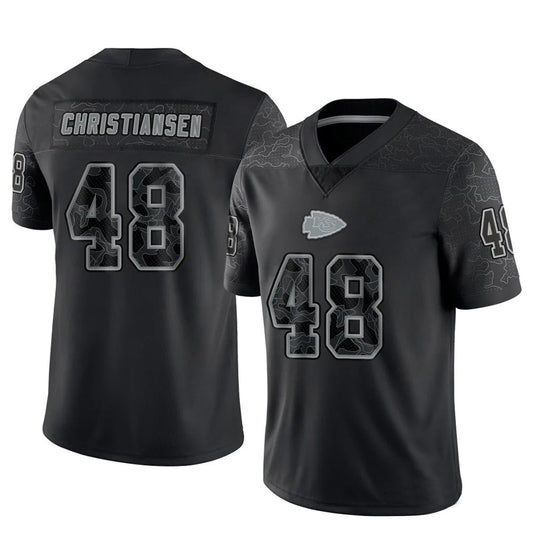 KC.Chiefs #48 Cole Christiansen Player Black RFLCTV Limited Football Jerseys