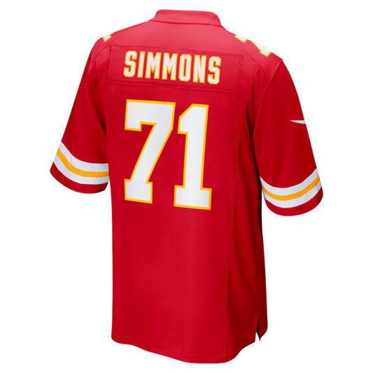 KC.Chiefs #71 Josh Simmons Player Red Home Game Football Jerseys