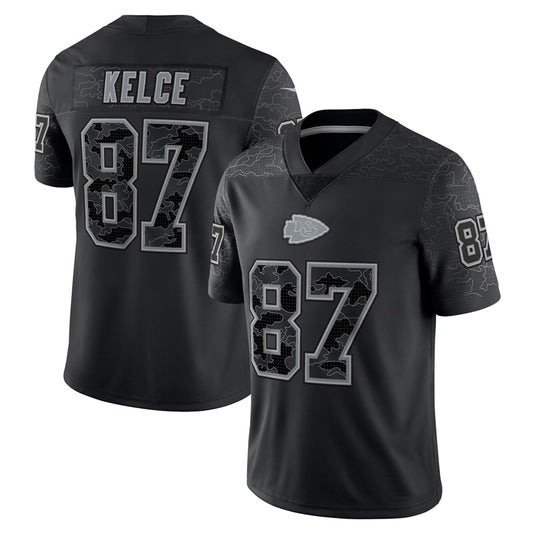 KC.Chiefs #87 Travis Kelce Player Black RFLCTV Limited Football Jerseys