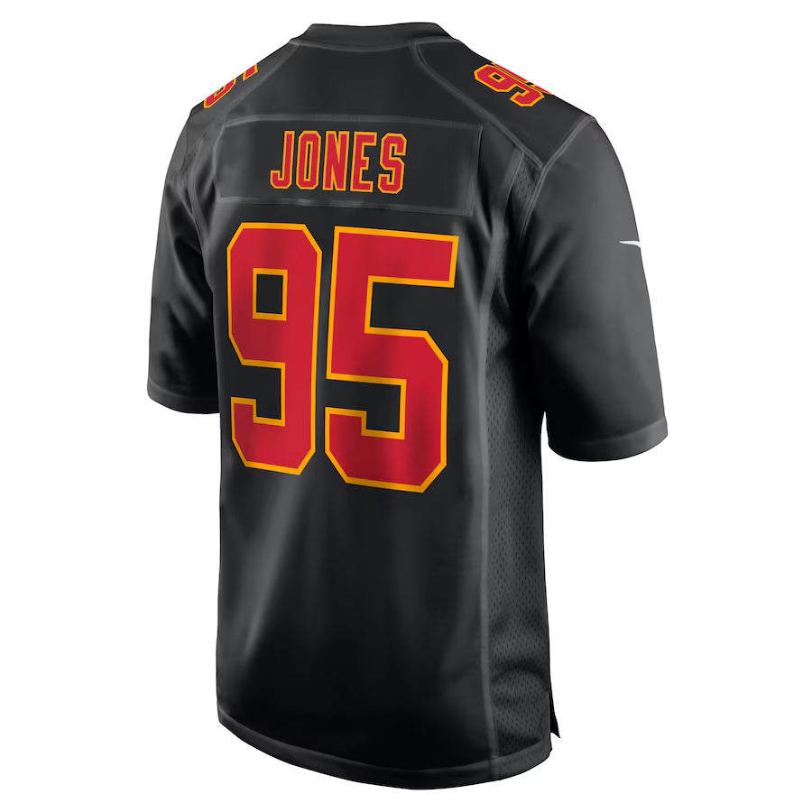 KC.Chiefs #95 Chris Jones Player Black Fashion Game Football Jerseys