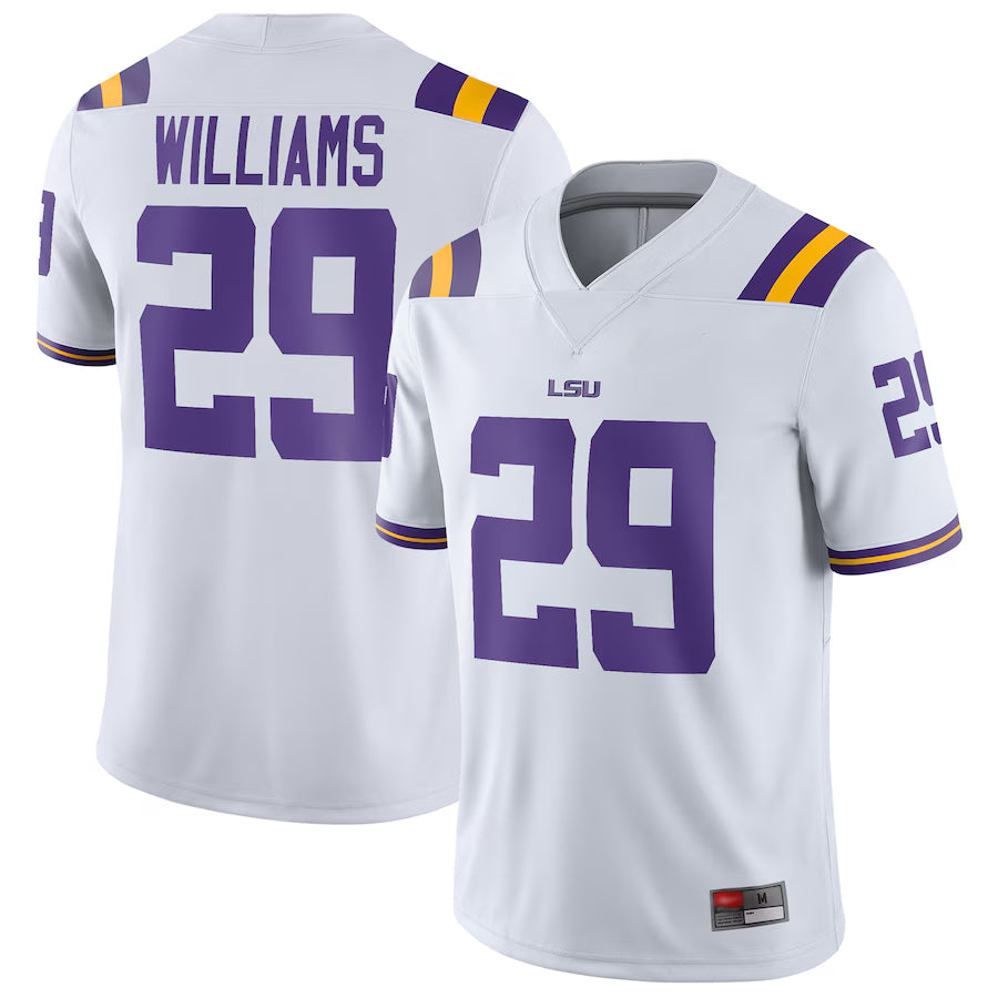 L.Tigers #29 Greedy Williams Player White Game College Jerseys
