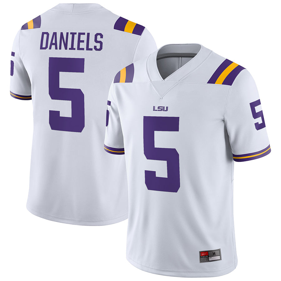 L.Tigers #5 Jayden Daniels Player Purple Limited Home Game College Jerseys