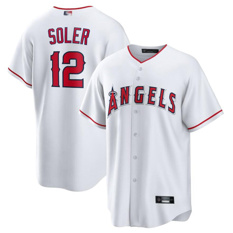 LA.Angels #12 Jorge Soler Player White Home Replica Baseball Jerseys