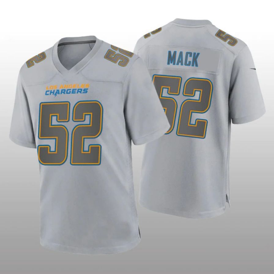 #52 Khalil Mack Player LA.Chargers Gray Game Stitched Football Jerseys