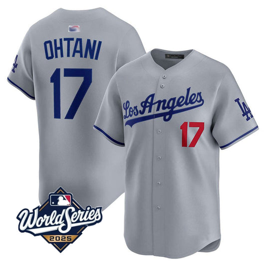 LA.Dodgers #17 Shohei Ohtani Player 2025 World Series Gray Home Game Baseball Jerseys