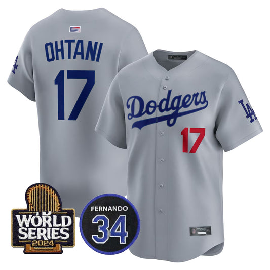 LA.Dodgers #17 Shohei Ohtani Player Gray Limited World Series Baseball Jerseys