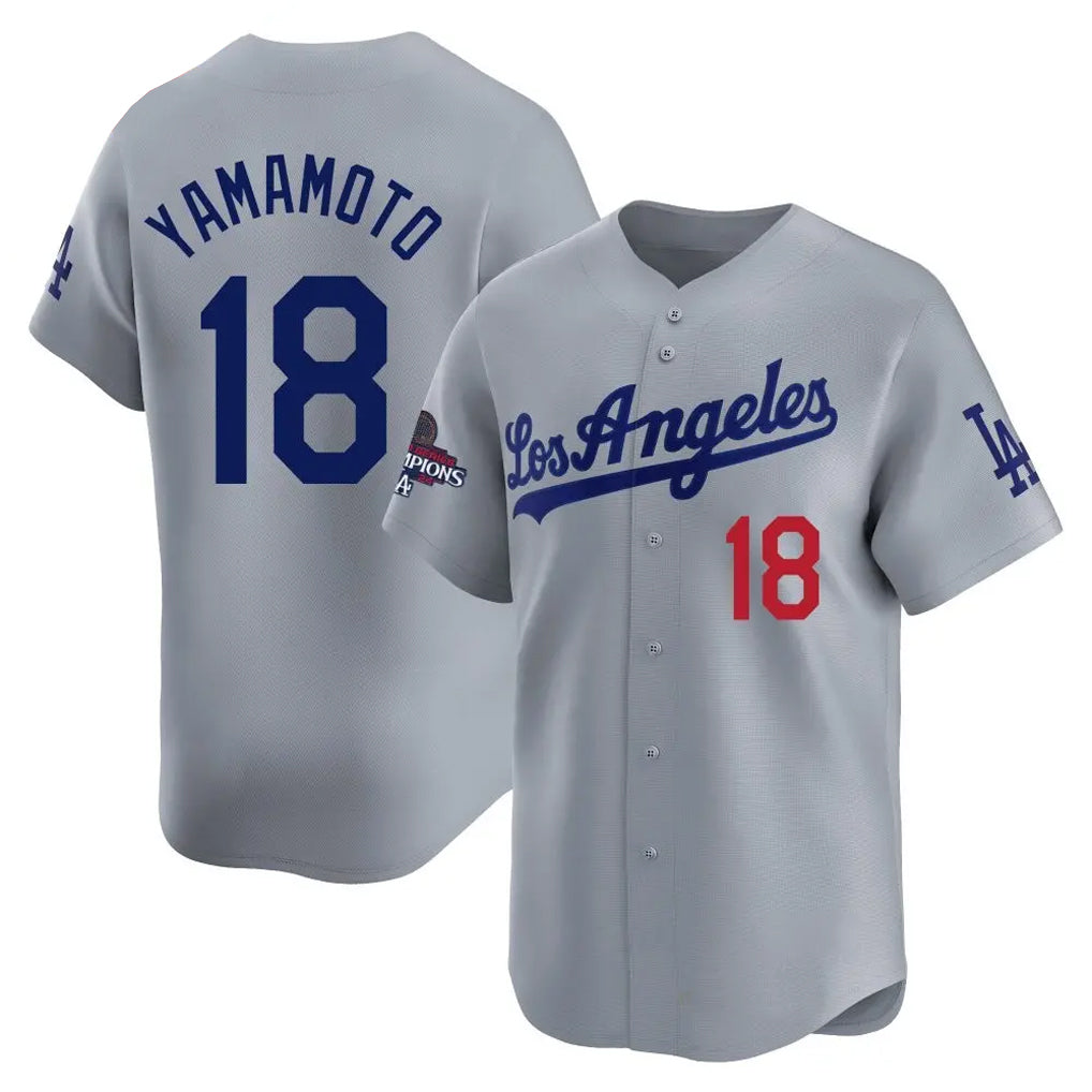 LA.Dodgers #18 Yoshinobu Yamamoto Gray Limited Game Baseball Jerseys