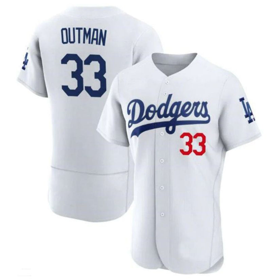 LA.Dodgers #33 James Outman Player White Home Elite Baseball Jerseys