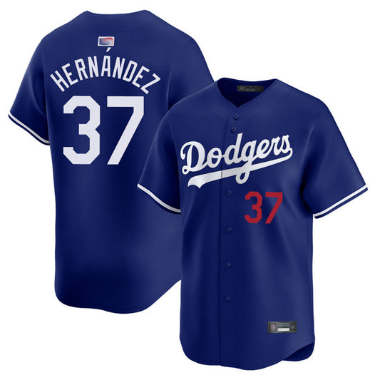 LA.Dodgers #37 Teoscar Hernandez Player Royal Home Limited Baseball Jerseys