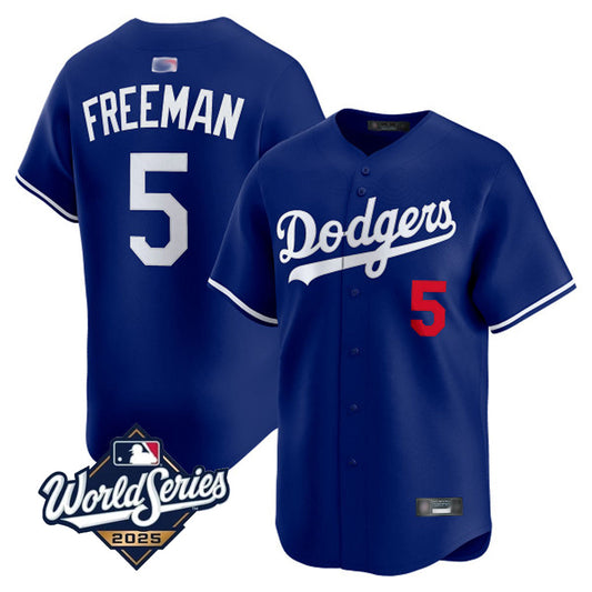 LA.Dodgers #5 Freddie Freeman Player 2025 World Series Royal Home Game Baseball Jerseys