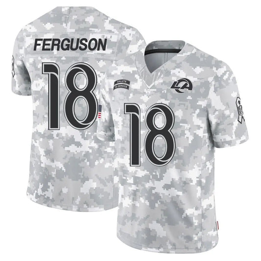 LA.Rams #18 Terrance Ferguson Player Arctic Camo Salute to Service Limited Football Jerseys