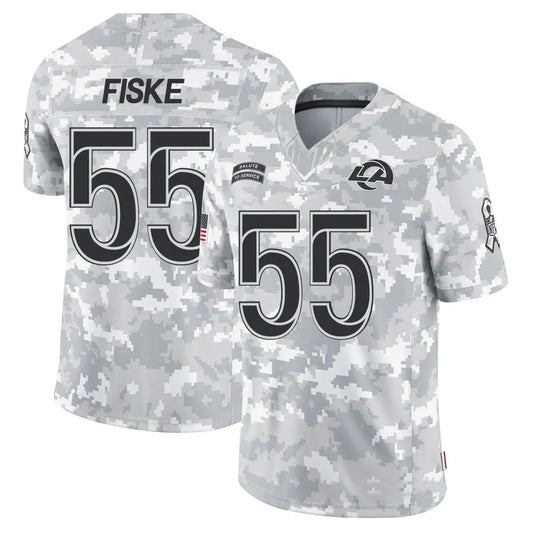LA.Rams #55 Braden Fiske Player Arctic Camo Salute to Service Limited Football Jerseys