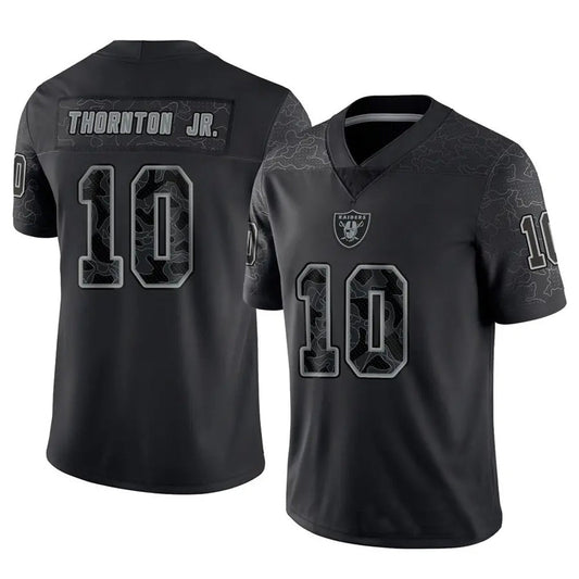 LV.Raiders #10 Dont'e Thornton Jr. Player RFLCTV Limited Black Football Jerseys