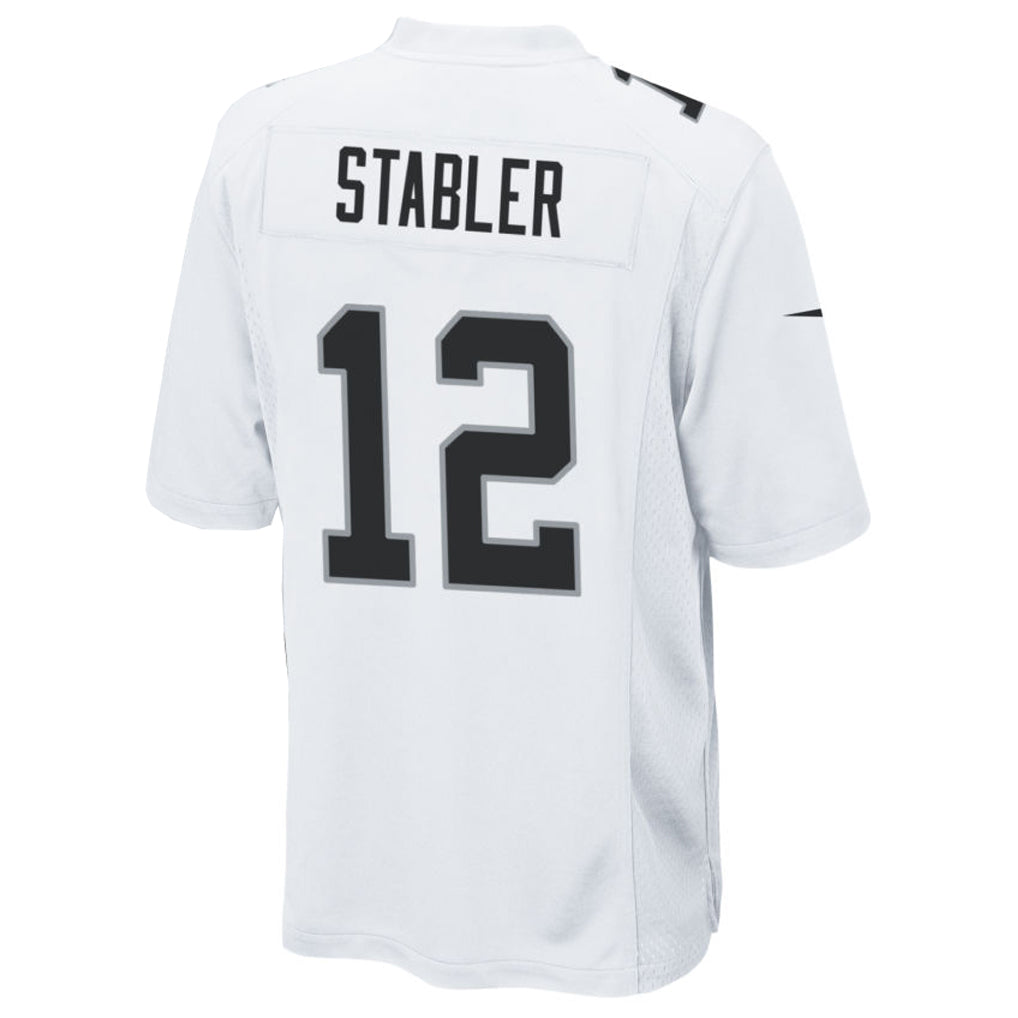 LV.Raiders #12 Ken Stabler Player White Home Game Football Jerseys