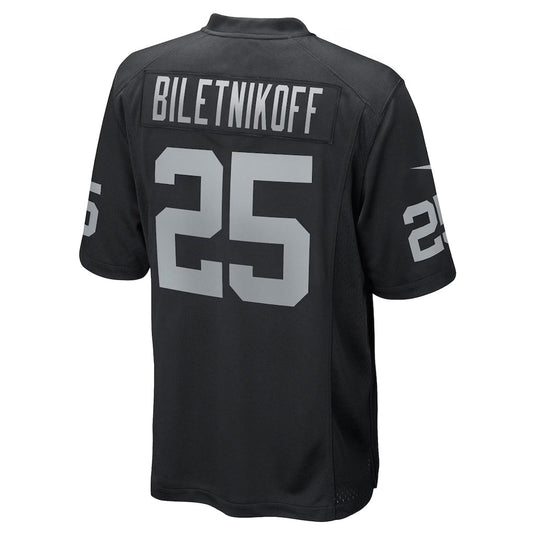 LV.Raiders #25 Fred Biletnikoff Player Black Home Game Football Jerseys