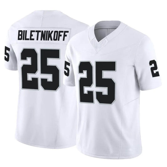 LV.Raiders #25 Fred Biletnikoff Player White Vapor F.U.S.E Limited Football Jerseys