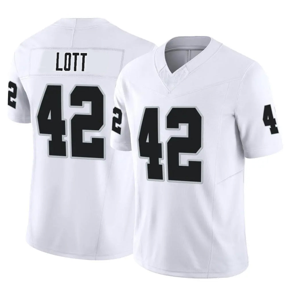 LV.Raiders #42 Ronnie Lott Player White Vapor F.U.S.E Limited Football Jersey