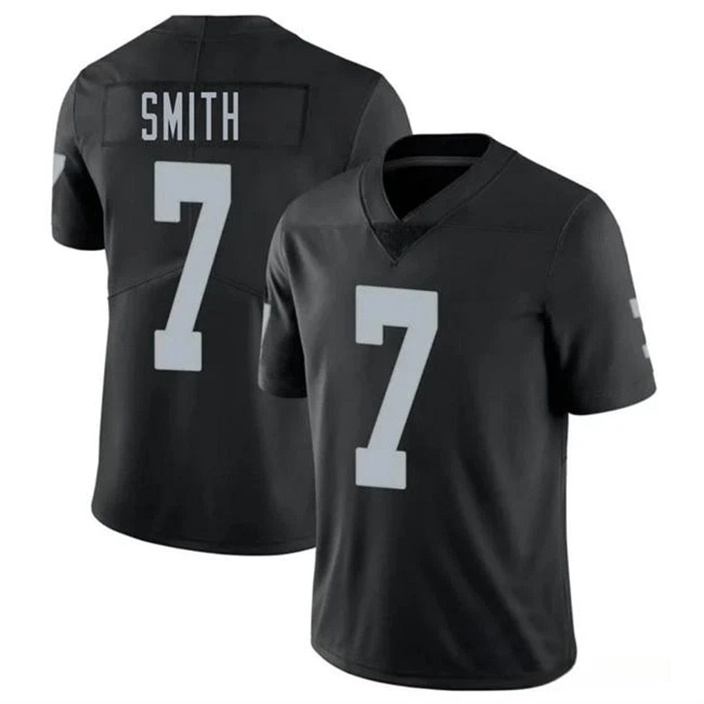LV.Raiders #7 Geno Smith Player Black Vapor Limited Football Jerseys
