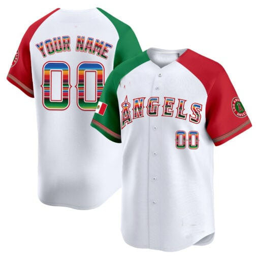 Custom LA.Angels Mexico Vapor Premier Limited White Stitched Baseball Jerseys
