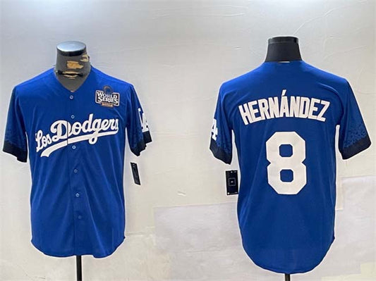 LA.Dodgers #8 Enrique Hern¨¢ndez Player Royal Cool Base Stitched Baseball Jerseys