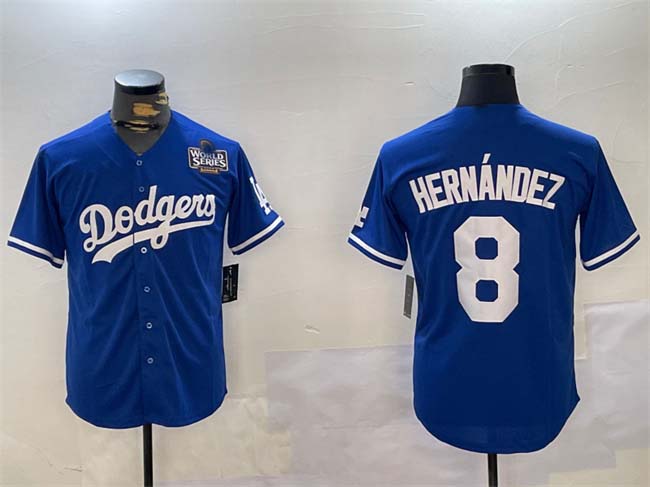 LA.Dodgers #8 Enrique Hern¨¢ndez Royal Cool Base Stitched Baseball Jerseys Player Jersey
