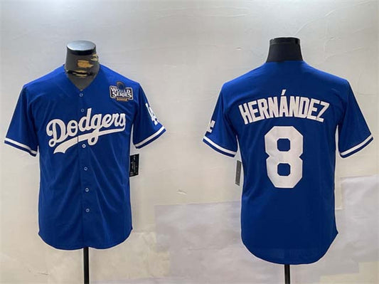 LA.Dodgers #8 Enrique Hern¨¢ndez Royal Cool Base Stitched Baseball Jerseys Player Jersey