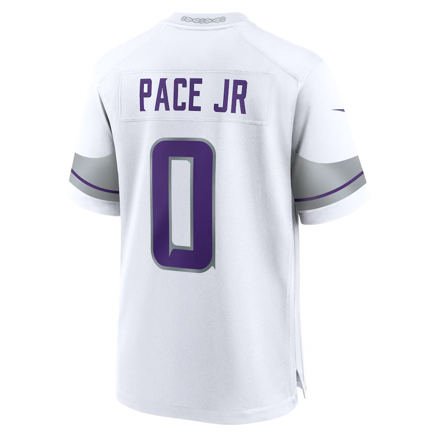 MN.Vikings #0 Ivan Pace Jr Player White Alternate Game Football Jerseys