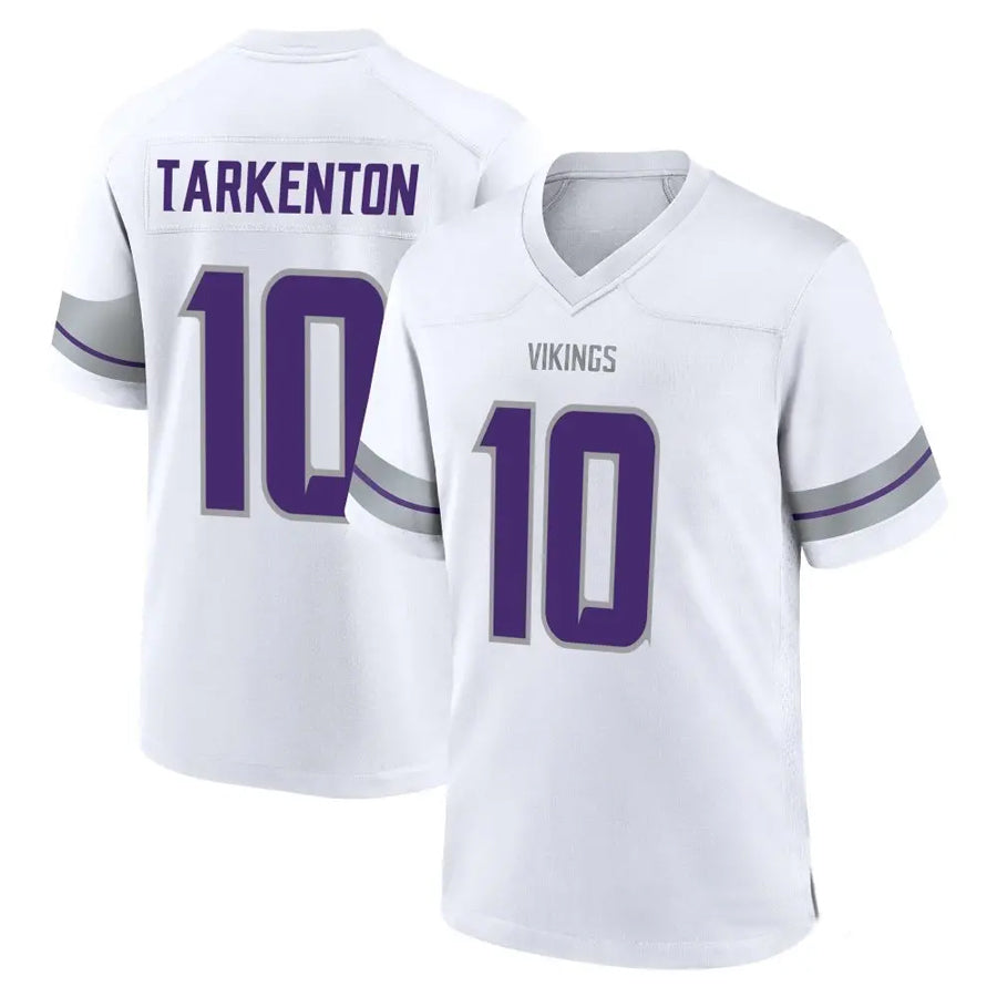 MN.Vikings #10 Fran Tarkenton Player White Alternate Game Football Jerseys