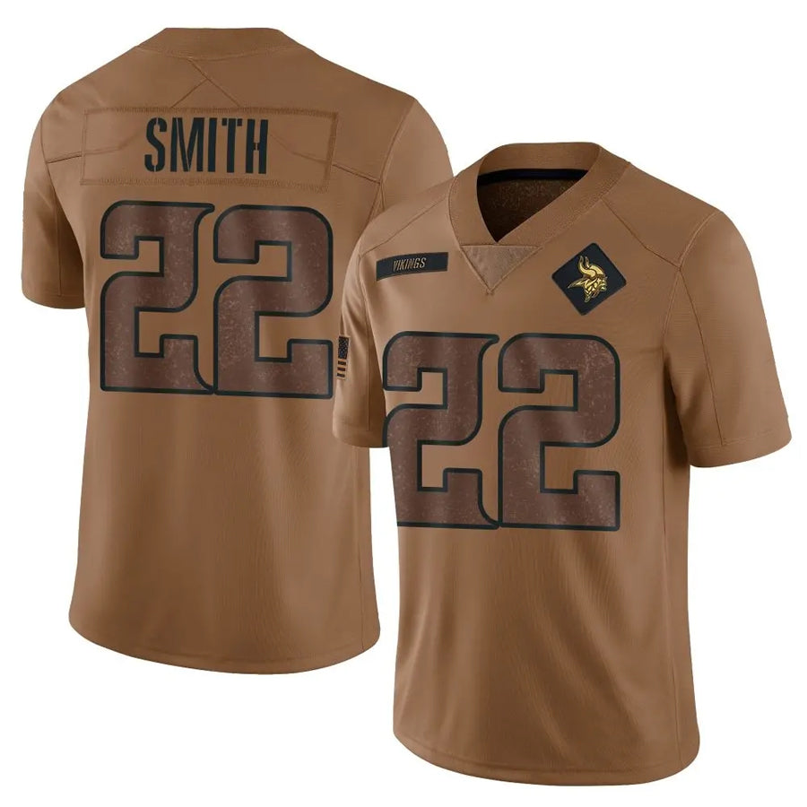 MN.Vikings #22 Harrison Smith Player Brown Salute To Service Limited Football Jerseys