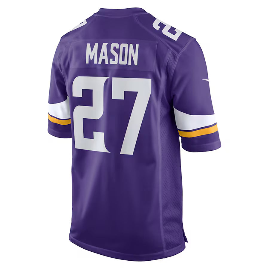 MN.Vikings #27 Jordan Mason Player Purple Home Game Football Jerseys