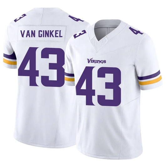 MN.Vikings #43 Andrew Van Ginkel Player White Vapor F.U.S.E. Limited Football Jerseys