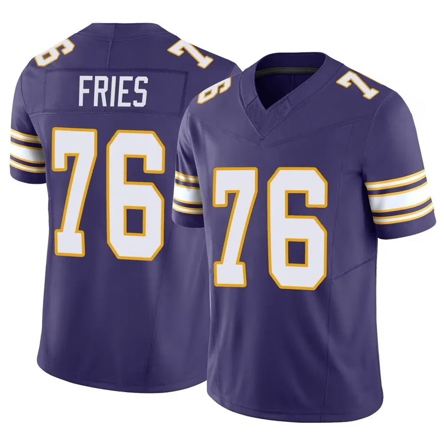 MN.Vikings #76 Will Fries Player Purple Classic Vapor F.U.S.E. Limited Football Jerseys