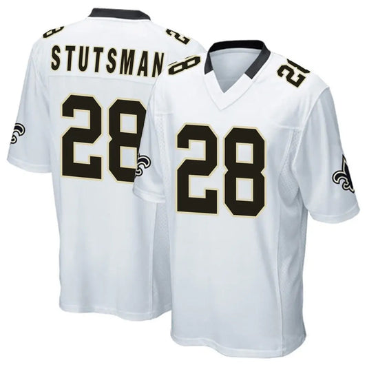 NO.Saints #28 Danny Stutsman Player White Home Game Football Jerseys