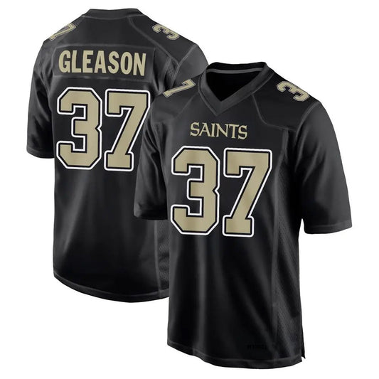NO.Saints #37 Steve Gleason Player Carbon Black Fashion Game Football Jerseys