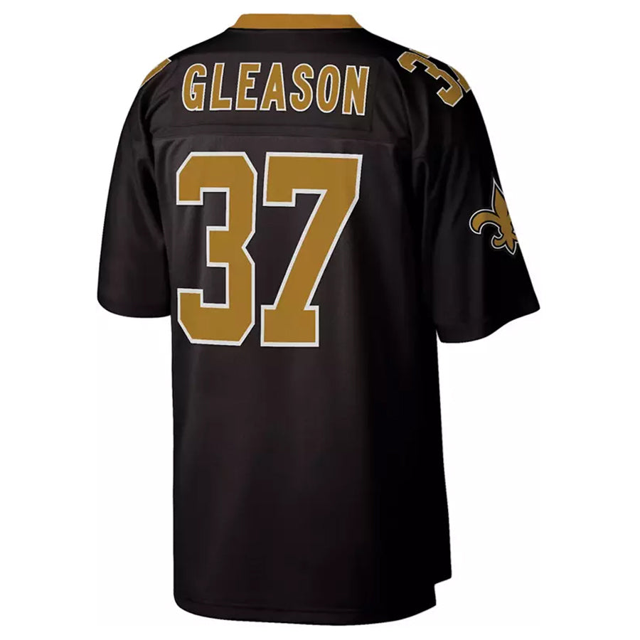 NO.Saints #37 Steve Gleason Player Mitchell & Ness Steve Gleason Black Legacy Replica Football Jerseys