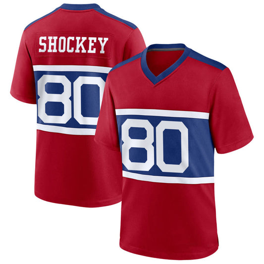 NY.Giants #80 Jeremy Shockey Player Red Home Game Football Jerseys