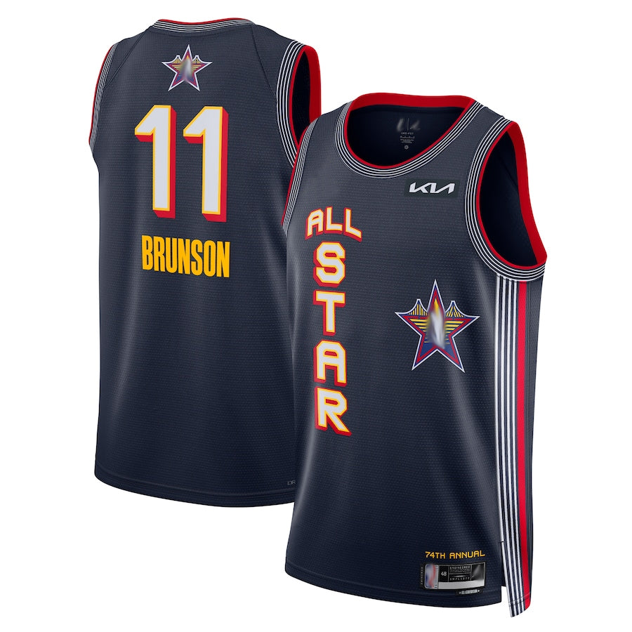 NY.Knicks #11 Jalen Brunson Player Navy All-Star Game Swingman Basketball Jerseys