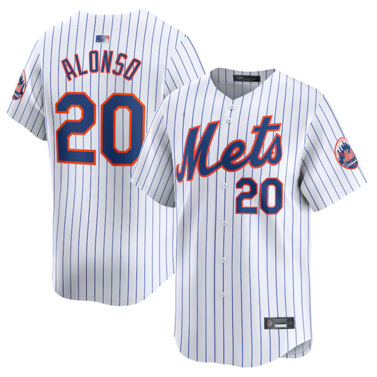NY.Mets #20 Pete Alonso Player White Home Limited Baseball Jerseys