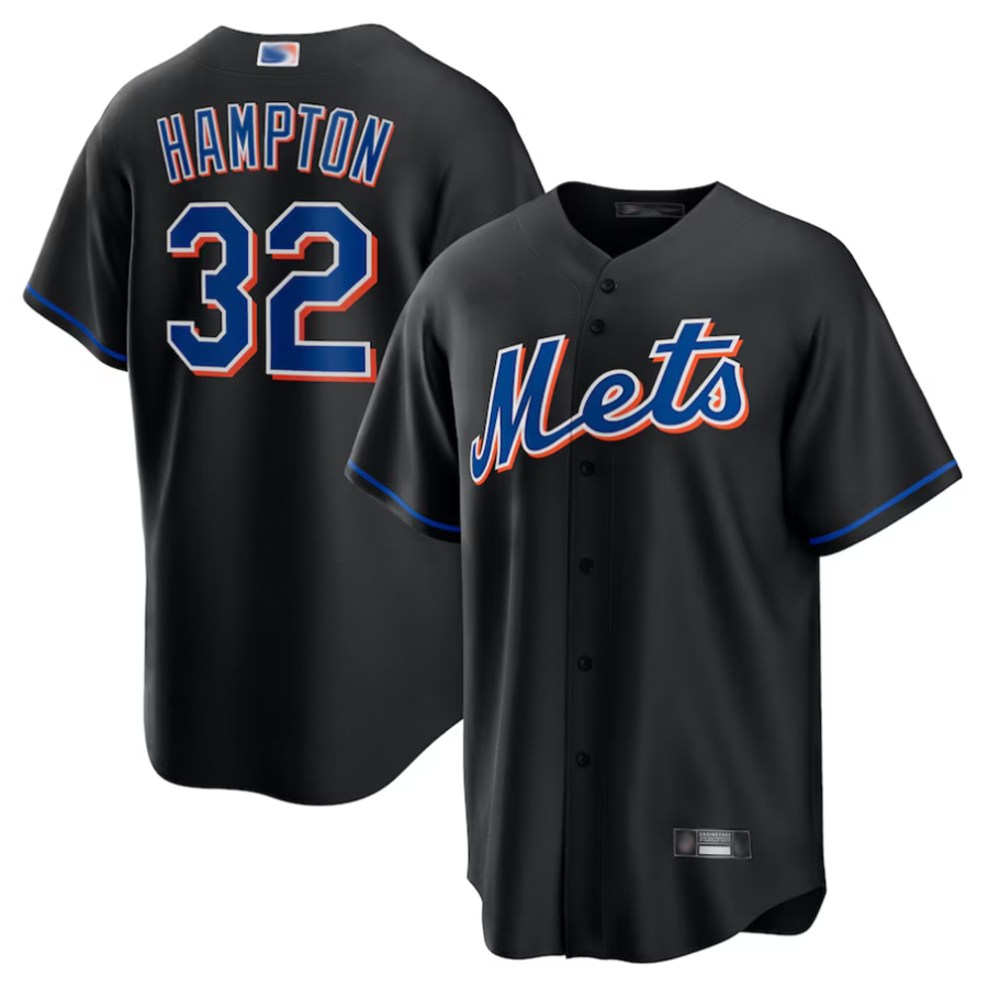 NY.Mets #32 Mike Hampton Player Black Replica Baseball Jerseys