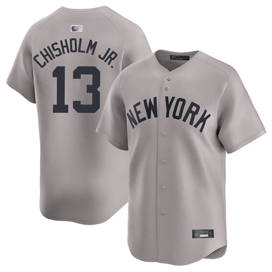 NY.Yankees #13 Jazz Chisholm Jr. Playre Gray Home Limited Baseball Jerseys
