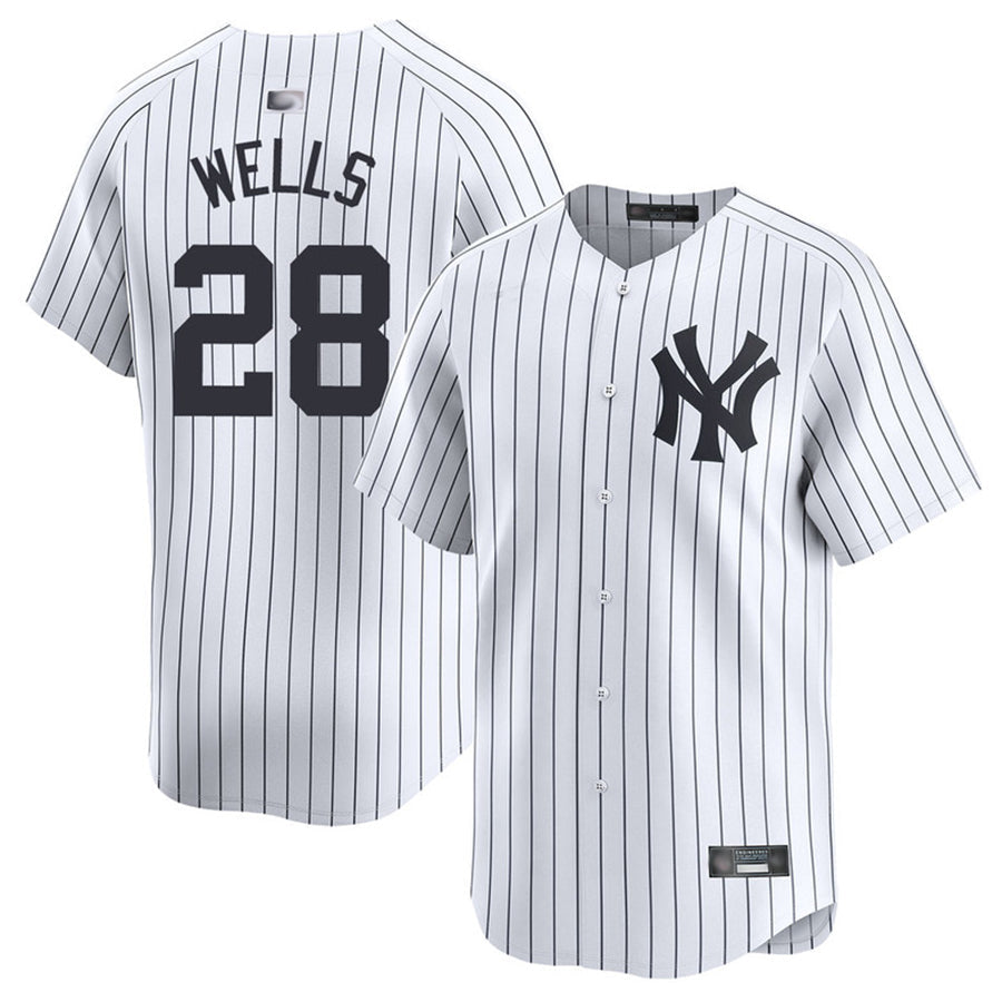 NY.Yankees #28 Austin Wells Playre White Home Limited Baseball Jerseys