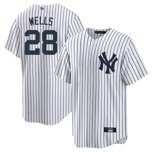 NY.Yankees #28 Austin Wells Playre White Home Replica Baseball Jerseys