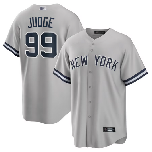 NY.Yankees #99 Aaron Judge Player Gray Big & Tall Road Replica Baseball Jerseys